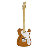 Aria 615-TL Series Semi-Hollow Electric Guitar in Natural Gloss